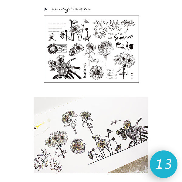 Natural Theme Acrylic Clear Stamp for Journaling, 13