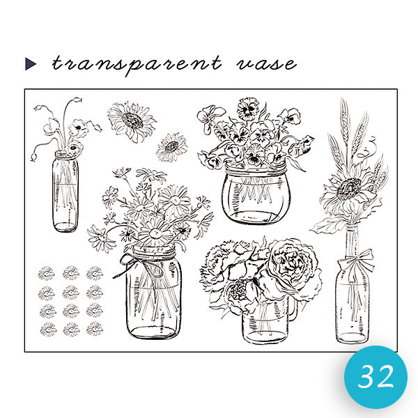 Natural Theme Acrylic Clear Stamp for Journaling, 32