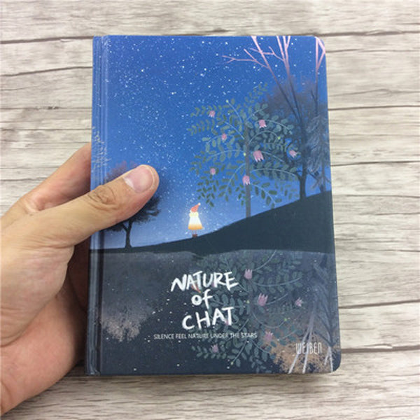 Nature of Chat Illustration Thick Page Personal Journal Notebook, 💙Natual of Chat (Blue)