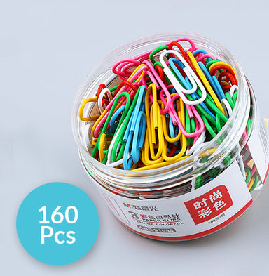 Paper Clips, Assorted / Silver Color, 160 / 200 Pcs Pack, 160 Pcs / Assorted