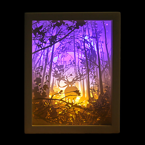 PaperCut Light Shadow Box, 🦌 Deer in The Wood