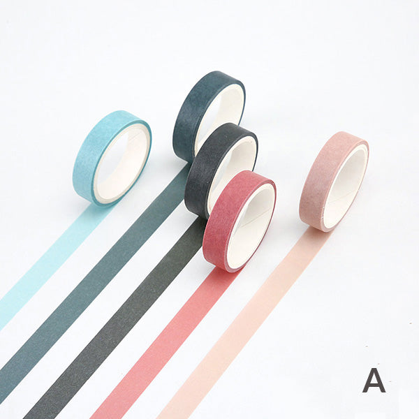 Pastel Color Gradient Washi Tape 5 Rolls Set, A