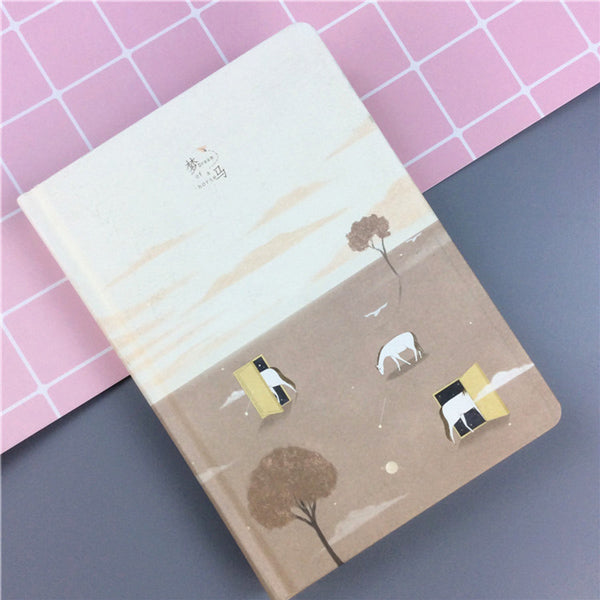 Pastel Color Illustration Thick Page Personal Journal Notebook, 🐴Horse (Brown)