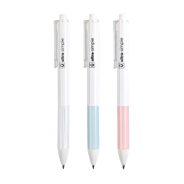 Pastel Retractable Gel Pen 0.5mm Black Blue Red 3 Colors Set and Refill