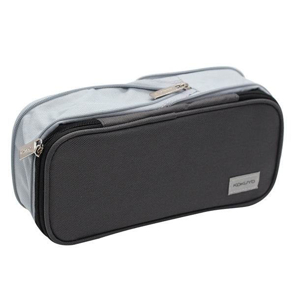 Pastel Zippered Large Foldable Pencil Case, Black and Grey
