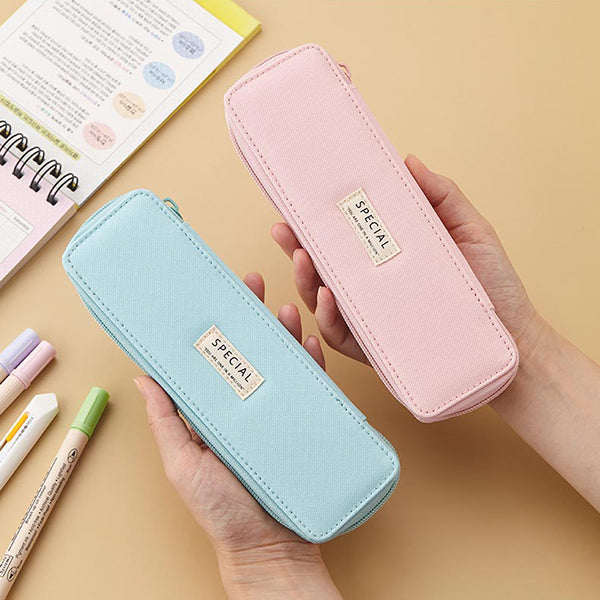 Pastel Zippered Simplest Slim Pencil Case — A Lot Mall