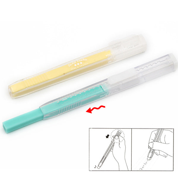 Pen Shape Pencil Eraser with Sliding Sleeves