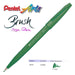 Pentel Fude Touch Brush Sign Pen Flexible Tip 1 /6 /12 Colored Set, SES15C-D - Green