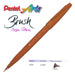 Pentel Fude Touch Brush Sign Pen Flexible Tip 1 /6 /12 Colored Set, SES15C-E - Brown