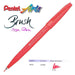Pentel Fude Touch Brush Sign Pen Flexible Tip 1 /6 /12 Colored Set, SES15C-B - Red
