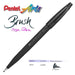 Pentel Fude Touch Brush Sign Pen Flexible Tip 1 /6 /12 Colored Set, SES15C-A - Black
