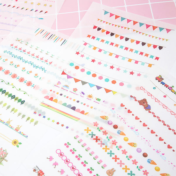 Line Down Stickers Planner Divider Line Label Stickers Pack