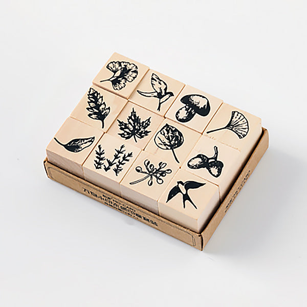 Plant and Nature Wooden Stamp Set, Forest
