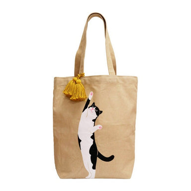 Playing Cat Shoulder Bag, Black &White Cat
