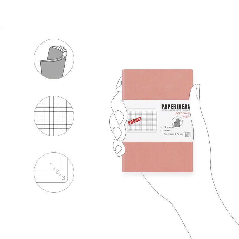 PAPERIDEAS Pocket Softcover / Hardcover A6 Notebook (Dotted/Grid/Lined)