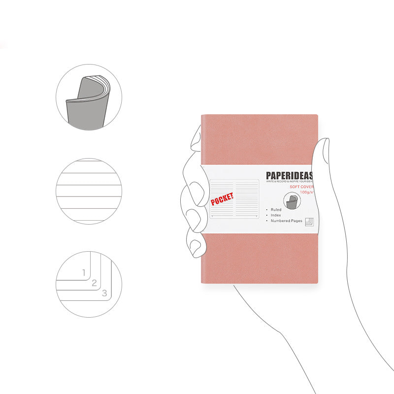 PAPERIDEAS Pocket Softcover / Hardcover A6 Notebook (Dotted/Grid/Lined)