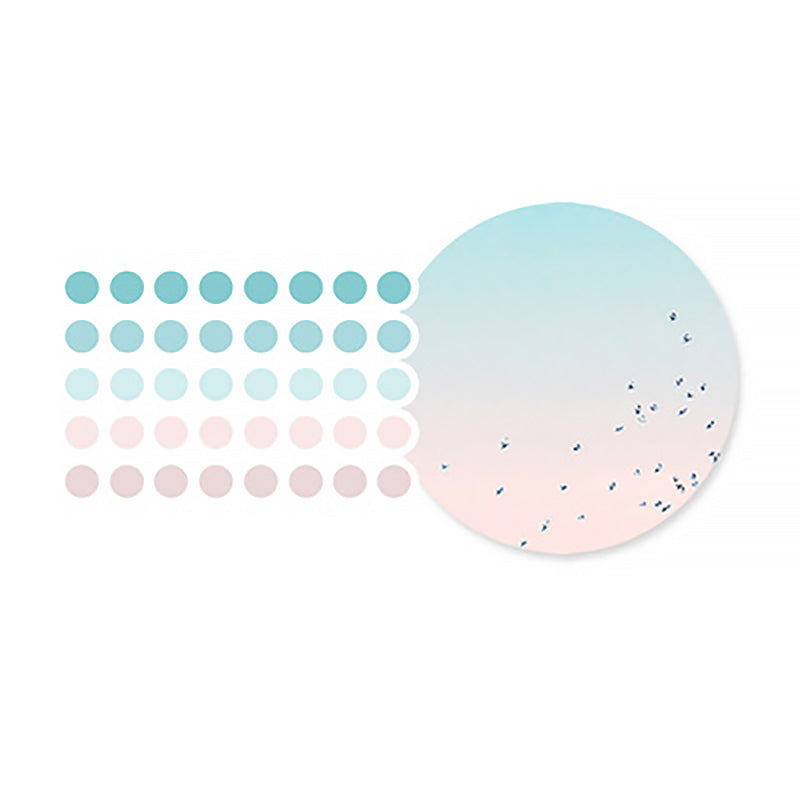 Polka Dot Pastel Color Gradient Washi Tape Style Sticker, C