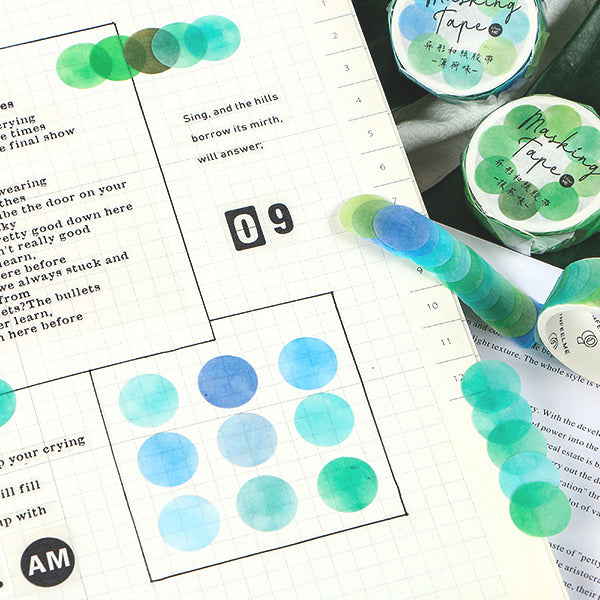 Polka Dot Watercolor Masking Tape Stickers