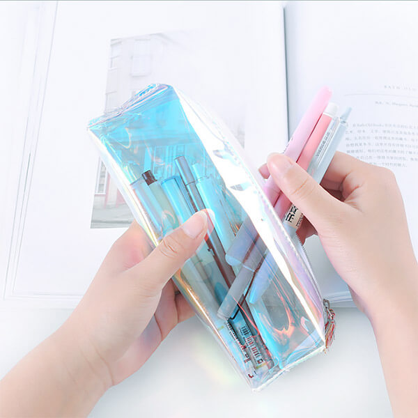 Rainbow Holographic Transparent Pencil Case