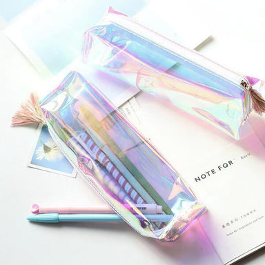 Rainbow Holographic Transparent Pencil Case, Pencil Case
