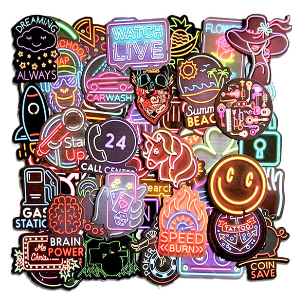 50 pcs neon sticker paper pack