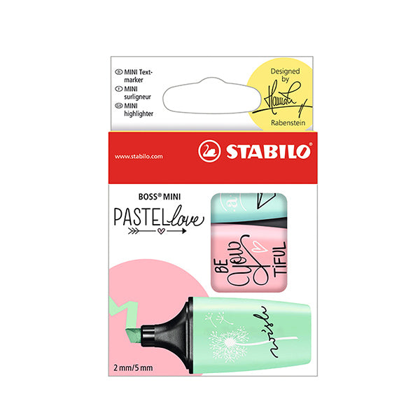 STABILO BOSS MINI Pastellove Highlighter 3 / 6 Pcs Sets, 3 Pcs / Pink Blue Green