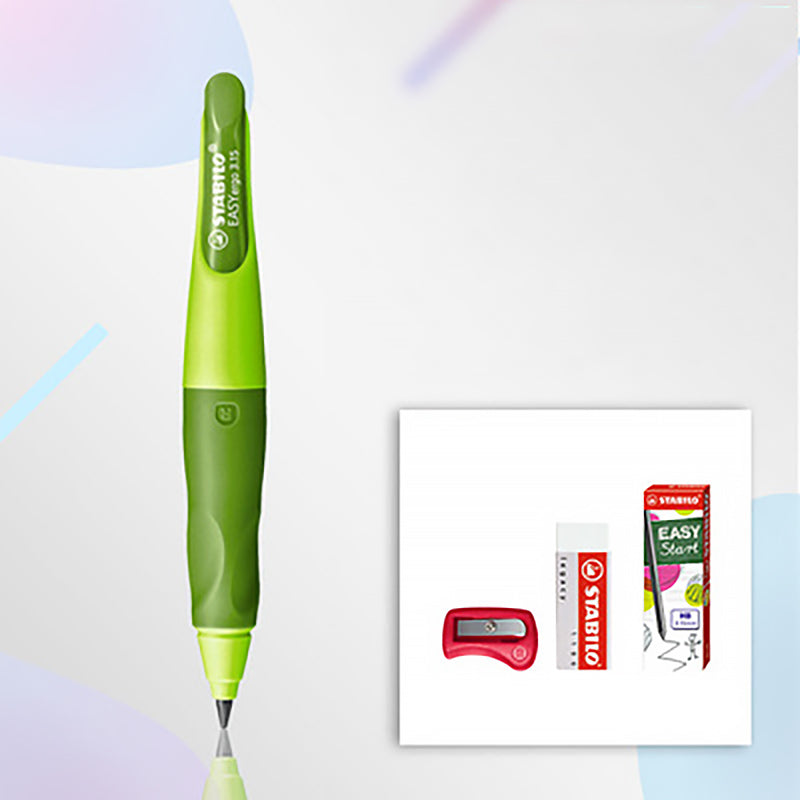 STABILO EasyErgo 3.15mm Pencil Eraser Lead Bundle for Right/Left Handed, Set (Green. For right hand)