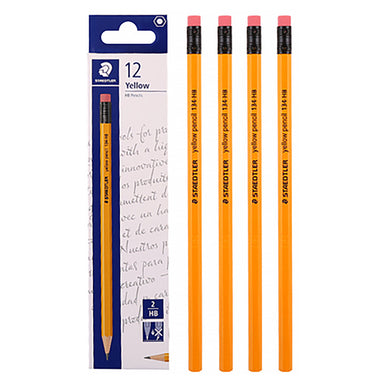 STAEDTLER HB /2B /2H Pencil 12 Pcs Set, HB / with Eraser