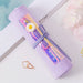 Sakura Holographic Canvas Roll Up Pencil Case, Lavender (with zipper)
