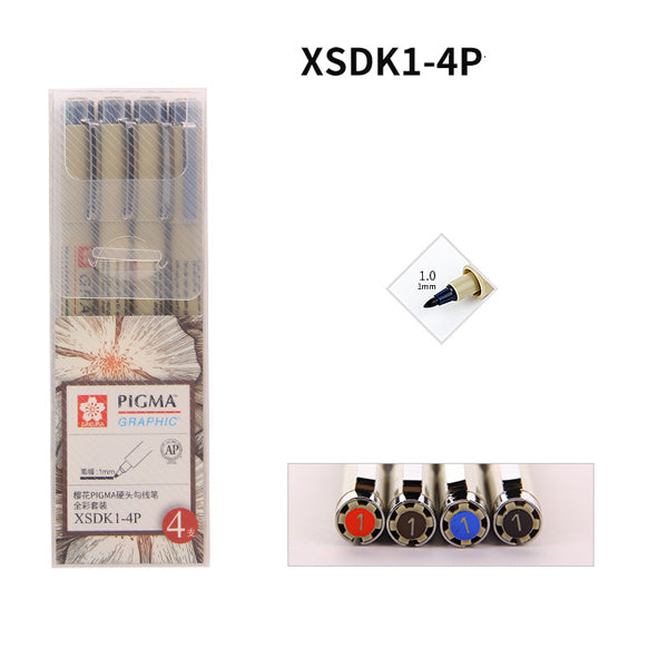 Sakura Pigma Graphic and Brush Colored Pen / Set, XSDK1-4P 1