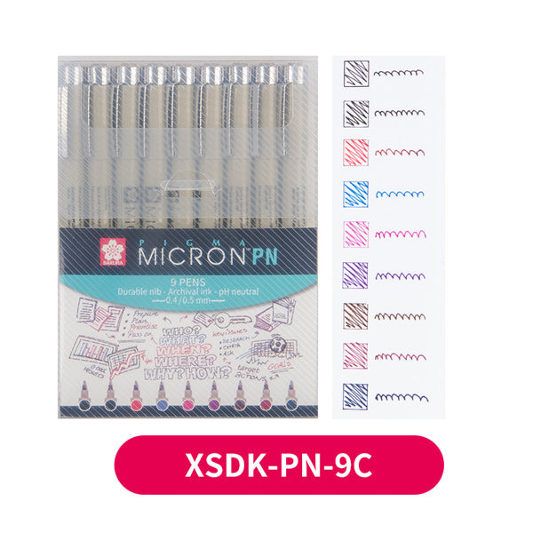 Sakura Pigma Micron PN Colored Pen / Set, XSDK-PN-9C, Marker