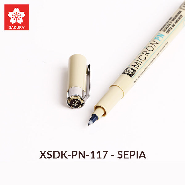 Sakura Pigma Micron PN Colored Pen / Set, XSDK-PN-117 - SEPIA