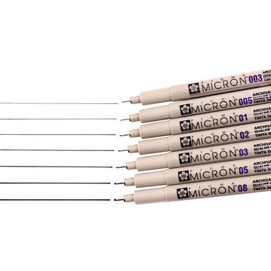 PIGMA MICRON PENS, Tip Sizes: 005, 01, 02, 03, 05, 08 Sakura Drawing Black  Ink, Permanent Marker Pen, New -  Israel