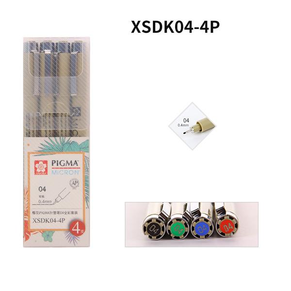 Sakura Pigma Micron Ultra-fine Colored Pen Set, XSDK04-4P 04 0.4mm