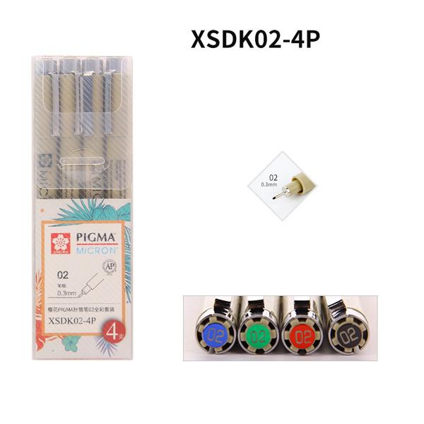 Sakura Pigma Micron Ultra-fine Colored Pen Set, XSDK02-4P 02 0.3mm