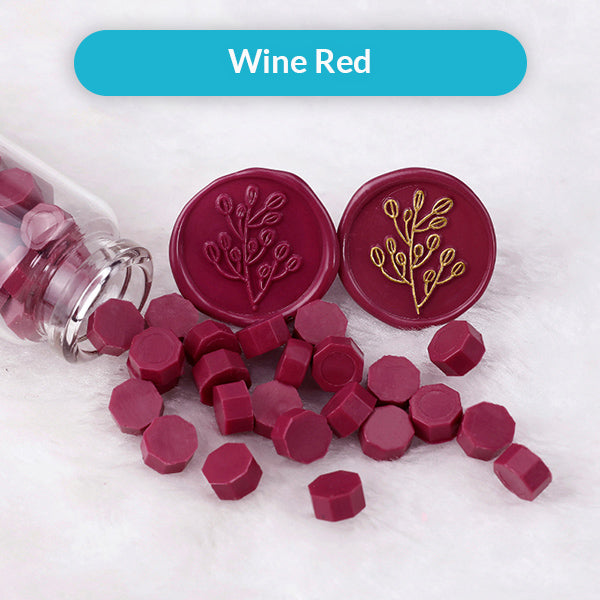 Sealing Wax Beads Set for Stamp, Wine Red