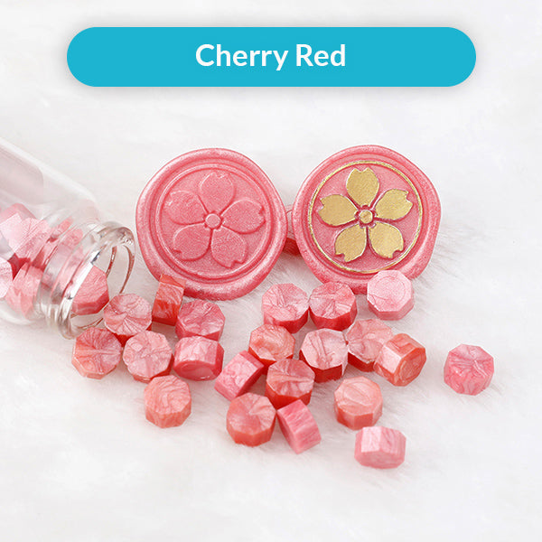 Sealing Wax Beads Set for Stamp, Cherry Red