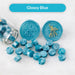 Sealing Wax Beads Set for Stamp, Glossy Blue