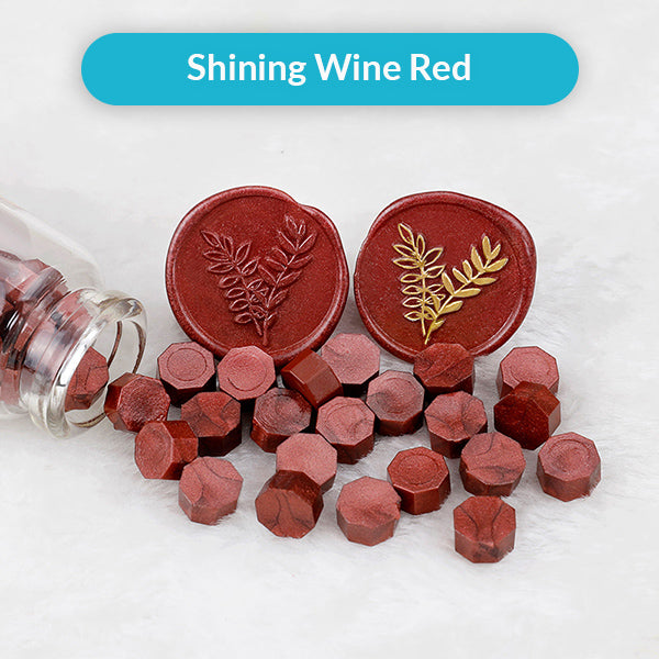 Sealing Wax Beads Set for Stamp, Shining Wine Red