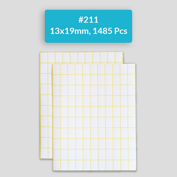 Self Adhesive Sticky White Labels 15 Sheets A5 Pack, #211,13x19mm