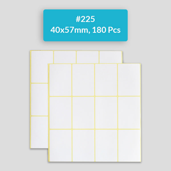 Self Adhesive Sticky White Labels 15 Sheets A5 Pack, #225,40x57mm
