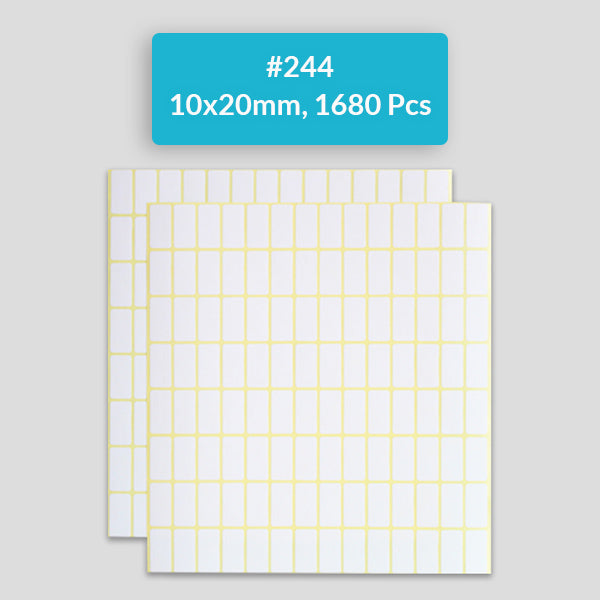 Self Adhesive Sticky White Labels 15 Sheets A5 Pack, #244,10x20mm