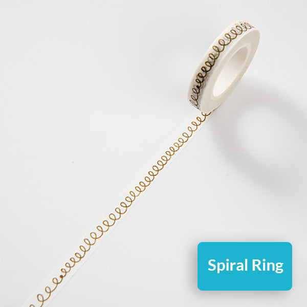Slim Divider Line Decoration Washi Tape, Spiral Ring
