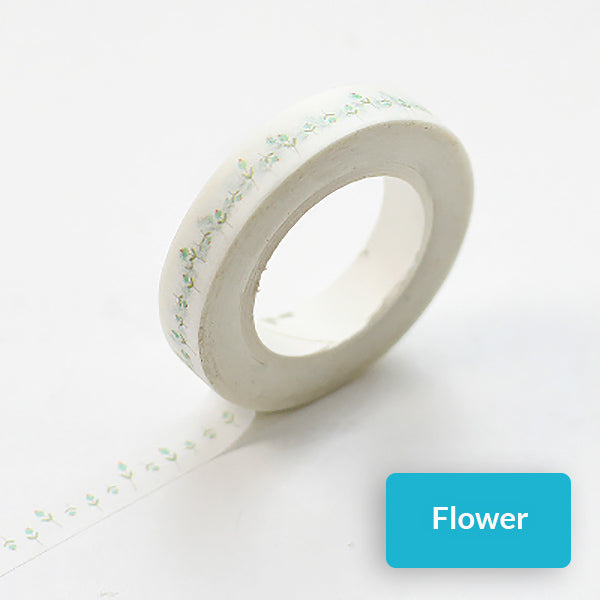 Slim Divider Line Decoration Washi Tape, Flower