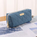 Soft Quilted Wide Opening Pencil Case, Blue