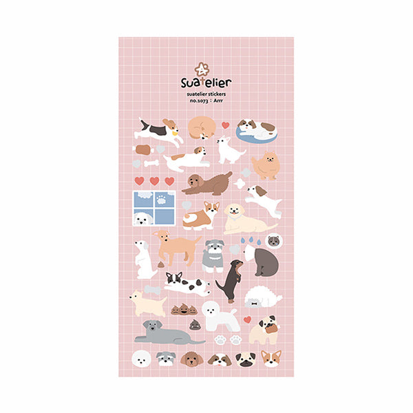 Suatelier Cartoon Dog and Cat Stickers, Dog