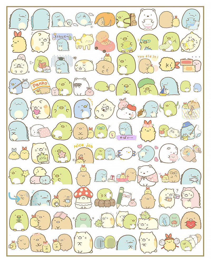 Sumikko Gurashi Sticker 100 Pcs Set, A