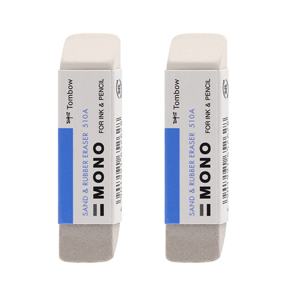 Tombow Mono Sand and Rubber Eraser for Ink and Pencil 2 Pcs Pack, 2 Sand and Rubber