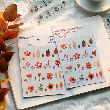 Translucent Seasonal Floral Stickers