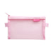 Transparent Mesh Zipper Pencil Case, Pink / Large